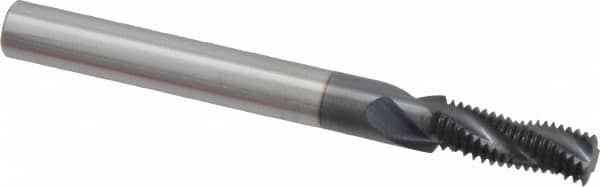 Scientific Cutting Tools - 5/16-28 UN, 0.235" Cutting Diam, 3 Flute, Solid Carbide Helical Flute Thread Mill - Internal/External Thread, 0.657" LOC, 2-1/2" OAL, 1/4" Shank Diam - Exact Tooling