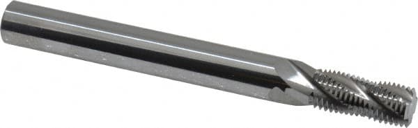 Scientific Cutting Tools - 7/16-24 UNS, 0.345" Cutting Diam, 4 Flute, Solid Carbide Helical Flute Thread Mill - Internal/External Thread, 0.808" LOC, 3-1/2" OAL, 3/8" Shank Diam - Exact Tooling
