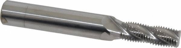 Scientific Cutting Tools - 1/2-20 UNF, 0.4" Cutting Diam, 4 Flute, Solid Carbide Helical Flute Thread Mill - Internal/External Thread, 1.12" LOC, 3-1/2" OAL, 1/2" Shank Diam - Exact Tooling