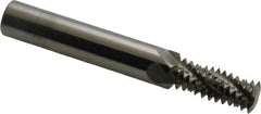 Scientific Cutting Tools - 5/8-11 UNC, 0.45" Cutting Diam, 4 Flute, Solid Carbide Helical Flute Thread Mill - Internal/External Thread, 1.127" LOC, 3-1/2" OAL, 1/2" Shank Diam - Exact Tooling