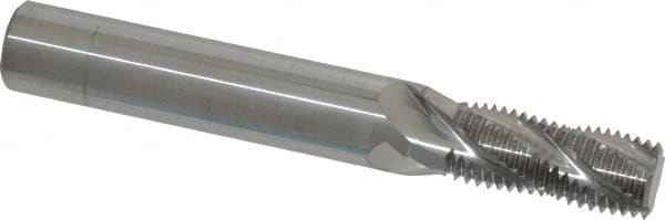 Scientific Cutting Tools - 9/16-18 UNF, 0.45" Cutting Diam, 4 Flute, Solid Carbide Helical Flute Thread Mill - Internal/External Thread, 1.078" LOC, 3-1/2" OAL, 1/2" Shank Diam - Exact Tooling