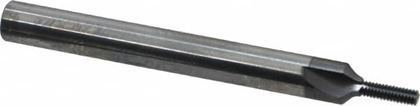 Scientific Cutting Tools - M4x0.50 Thread, 1/4" Shank Diam, TiN Coating, Solid Carbide Straight Flute Thread Mill - 3 Flutes, 2-1/2" OAL, M4 Min Noml Diamter - Exact Tooling