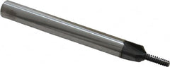 Scientific Cutting Tools - M4x0.70 Thread, 1/4" Shank Diam, TiN Coating, Solid Carbide Straight Flute Thread Mill - 3 Flutes, 2-1/2" OAL, M4 Min Noml Diamter - Exact Tooling