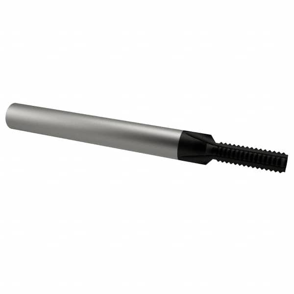 Scientific Cutting Tools - M6x1.00 Thread, 1/4" Shank Diam, TiN Coating, Solid Carbide Straight Flute Thread Mill - 3 Flutes, 2-1/2" OAL, M6 Min Noml Diamter - Exact Tooling