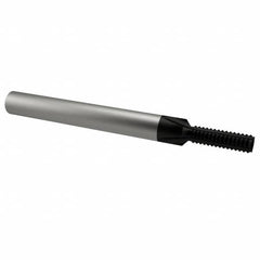 Scientific Cutting Tools - M6x1.00 Thread, 1/4" Shank Diam, TiN Coating, Solid Carbide Straight Flute Thread Mill - 3 Flutes, 2-1/2" OAL, M6 Min Noml Diamter - Exact Tooling