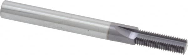 Scientific Cutting Tools - M8x0.75 Thread, 1/4" Shank Diam, TiN Coating, Solid Carbide Straight Flute Thread Mill - 3 Flutes, 2-1/2" OAL, M8 Min Noml Diamter - Exact Tooling