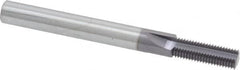 Scientific Cutting Tools - M8x0.75 Thread, 1/4" Shank Diam, TiN Coating, Solid Carbide Straight Flute Thread Mill - 3 Flutes, 2-1/2" OAL, M8 Min Noml Diamter - Exact Tooling