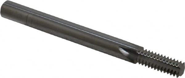 Scientific Cutting Tools - M10x1.50 Thread, 5/16" Shank Diam, Bright Coating, Solid Carbide Straight Flute Thread Mill - 4 Flutes, 3-1/2" OAL, M10 Min Noml Diamter - Exact Tooling