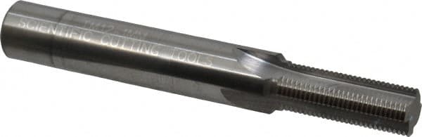 Scientific Cutting Tools - M12x1.00 Thread, 1/2" Shank Diam, Bright Coating, Solid Carbide Straight Flute Thread Mill - 4 Flutes, 3-1/2" OAL, M12 Min Noml Diamter - Exact Tooling