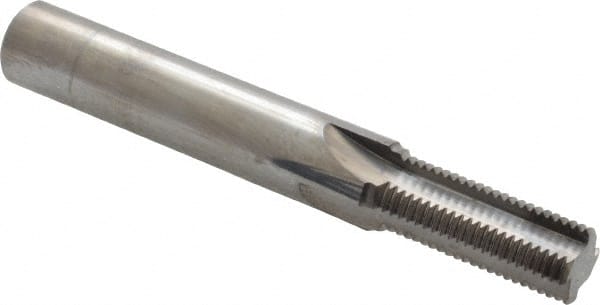 Scientific Cutting Tools - M14x1.25 Thread, 1/2" Shank Diam, Bright Coating, Solid Carbide Straight Flute Thread Mill - 4 Flutes, 3-1/2" OAL, M14 Min Noml Diamter - Exact Tooling
