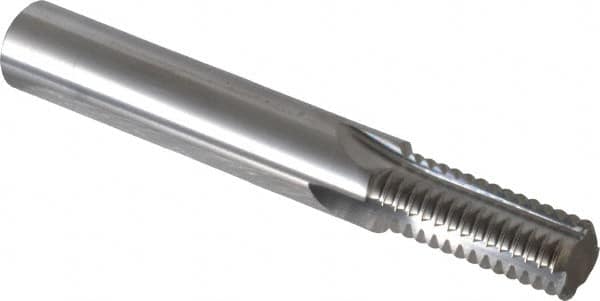 Scientific Cutting Tools - M14x2.00 Thread, 1/2" Shank Diam, Bright Coating, Solid Carbide Straight Flute Thread Mill - 4 Flutes, 3-1/2" OAL, M14 Min Noml Diamter - Exact Tooling