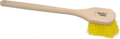 Weiler - 2" Bristle Length, Polypropylene Scrub Brush - 20" OAL, Straight Handle, Yellow, Foam Block - Exact Tooling