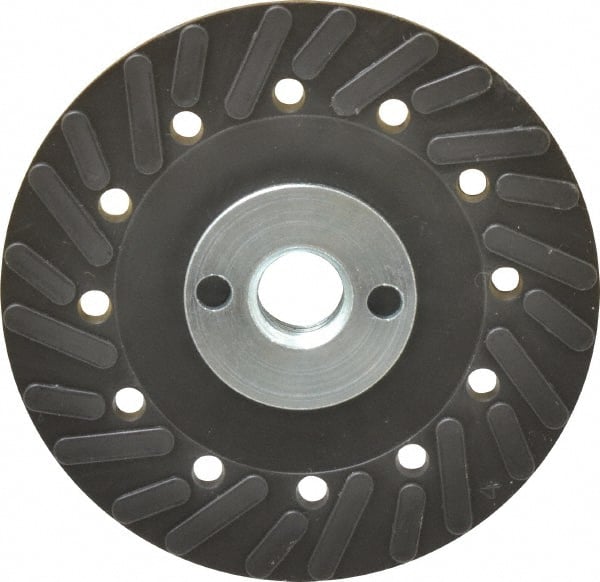 Made in USA - 4" Diam Locking Nut Disc Backing Pad - Hard Density, 20,000 RPM - Exact Tooling