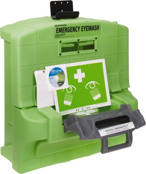 Honeywell - 7 Gallon, 0.4 GPM Flow Rate at 30 PSI, Gravity Fed Polyethylene, Portable Eye Wash Station - 15 Min Duration, 18 Inch Wide x 31 Inch Deep x 29 Inch High - Exact Tooling