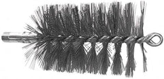 Schaefer Brush - 4-1/2" Brush Length, 2-3/4" Diam, Double Stem, Single Spiral Tube Brush - 7-1/4" Long, Stainless Steel, 1/4" NPSM Male Connection - Exact Tooling