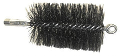 Schaefer Brush - 4-1/2" Brush Length, 5-1/2" Diam, Double Stem, Double Spiral Tube Brush - 7-1/2" Long, Tempered Steel Wire, 1/4" NPT Male Connection - Exact Tooling