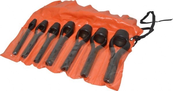 Value Collection - 7 Piece, 1/4 to 1", Arch Punch Set - Comes in Vinyl Roll - Exact Tooling