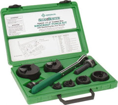 Greenlee - 16 Piece, 2" Punch Hole Diam, Manual Knockout Set - Round Punch, 10 Gage Mild Steel - Exact Tooling