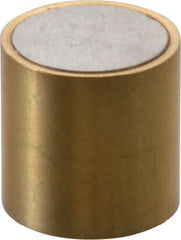 Eclipse - 1/2" Diam x 1/2" High, 0.23 Lb Average & 0.45 Lb Max Pull Force, Brass Alnico Shielded Magnet - 798.8°F Max Operating Temp, 0.032" Wall Thickness, Grade 5 Alnico - Exact Tooling
