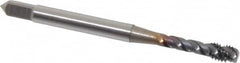 OSG - M4x0.70 Metric Coarse 3 Flute 6H Modified Bottoming Spiral Flute Tap - Vanadium High Speed Steel, TiCN Finish, 2-1/8" OAL, Right Hand Flute, Right Hand Thread, D4, Series 343 - Exact Tooling