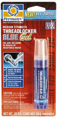 Permatex - 10 Gal Tube, Blue, Medium Strength Gel Threadlocker - Series 240, 24 hr Full Cure Time, Hand Tool Removal - Exact Tooling