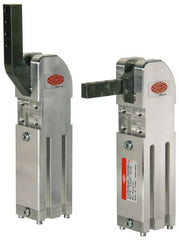 De-Sta-Co - 354 Lb Inner Hold Capacity, Vert Mount, Air Power Hold-Down Toggle Clamp - M5 Port, 90° Bar Opening, 119mm Height Under Bar - Exact Tooling