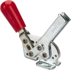 De-Sta-Co - 295 Lb Holding Capacity, Horizontal Handle, Manual Hold Down Toggle Clamp - 58° Handle Movement, 71° Bar Opening, U-Bar, Flanged Base, Electro-Plated Zinc, Carbon Steel - Exact Tooling