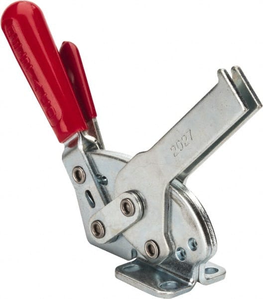 De-Sta-Co - 840 Lb Holding Capacity, Horizontal Handle, Manual Hold Down Toggle Clamp - 70° Handle Movement, 68° Bar Opening, U-Bar, Flanged Base, Electro-Plated Zinc, Carbon Steel - Exact Tooling