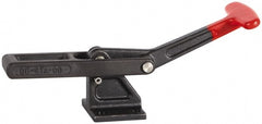 De-Sta-Co - 2,000 Lb Capacity, Horizontal, U-Bar, Flanged Base, Carbon Steel Pull Action Latch Clamp - 3" Drawing Movement, 9.28" OAL, Whale Tail Handle - Exact Tooling