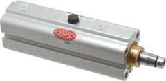 De-Sta-Co - 22 Lb Clamping Force, Adjustable (Right, Left, Straight) Swing, 21mm Total Stroke, Single-Acting Pneumatic Swing Clamp - M5 Port, 105.41mm Body Length x 20.07mm Body Width, 4.9 cm3 (Clamp), 6.6 cm3 (Unclamp), 145 Max psi - Exact Tooling