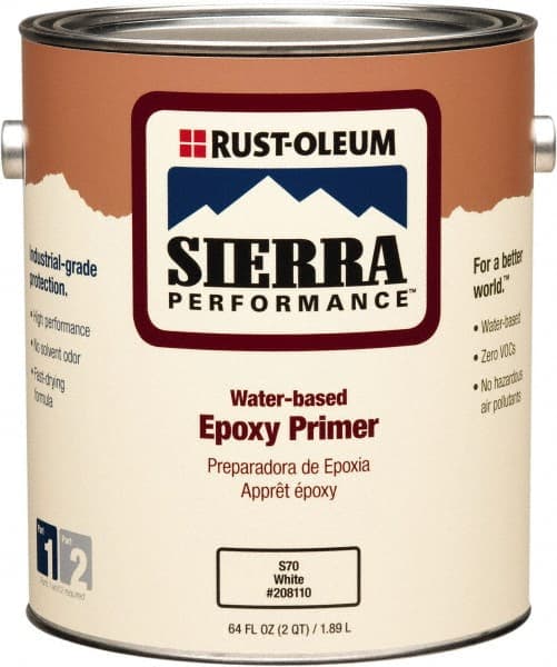 Rust-Oleum - 1 Gal White Water-Based Acrylic Enamel Primer - 200 to 300 Sq Ft Coverage, 0 gL Content, Quick Drying, Interior/Exterior - Exact Tooling
