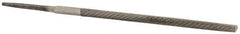 Value Collection - 4" Long, Second Cut, Round American-Pattern File - Double Cut, Tang - Exact Tooling