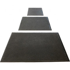 Barefoot - 3' Long x 3' Wide, Dry/Wet Environment, Anti-Fatigue Matting - Black, Nitrile Rubber with Nitrile Rubber Base - Exact Tooling