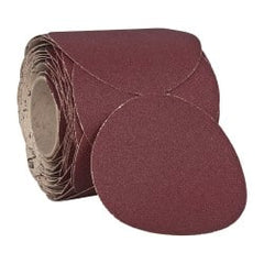 3M - 6" Diam, 120 Grit Ceramic Adhesive PSA Disc - Fine Grade, Reddish Brown, F Weighted Backing, Flexible, Use with Random Orbital Sanders - Exact Tooling