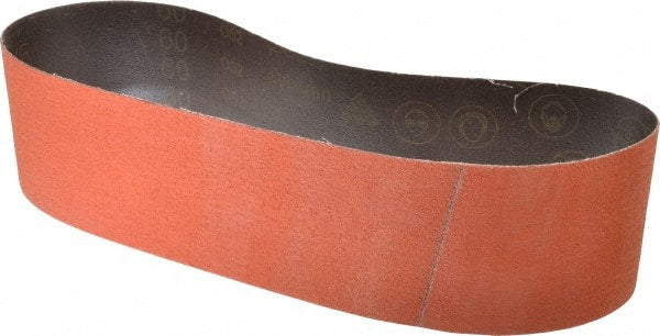 3M - 4" Wide x 36" OAL, 60 Grit, Ceramic Abrasive Belt - Ceramic, Medium, Coated, Y Weighted Cloth Backing, Wet/Dry, Series 777F - Exact Tooling