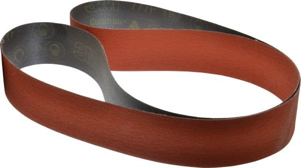 3M - 2-1/2" Wide x 72" OAL, 80 Grit, Ceramic Abrasive Belt - Ceramic, Medium, Coated, YF Weighted Cloth Backing, Wet/Dry, Series 777F - Exact Tooling