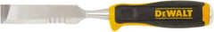 DeWALT - 11" OAL x 1" Blade Width Wood Chisel - 1" Tip, 1" Stock, High-Impact Polypropylene & Rubber Handle - Exact Tooling