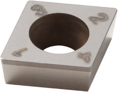 Seco - CCGW32.52 Grade CBN200 PCBN Turning Insert - Uncoated, 80° Diamond, 3/8" Inscr Circle, 5/32" Thick, 1/32" Corner Radius - Exact Tooling