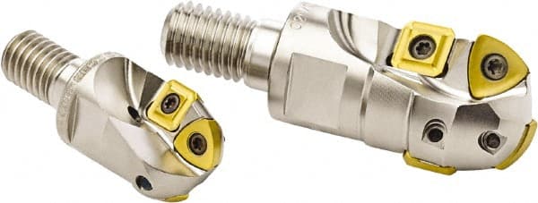 Seco - 24.99mm Cut Diam, 26.01mm Max Depth of Cut, Indexable Ball Nose End Mill - 45.01mm Head Length, M12 Modular Connection, R218.19 Toolholder, 218.19 125, SPMX 0903 Insert - Exact Tooling