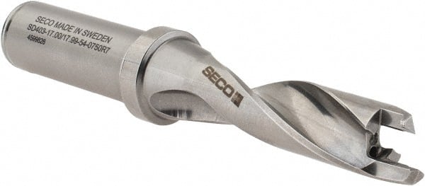 Seco - 17 to 17.99mm Diam, 3xD, 54mm Max Depth, 3/4" Shank Diam, 2.583" Flute, 5.22" OAL, Replaceable Tip Drill - SD403 Toolholder, Series Crownloc Plus - Exact Tooling
