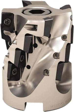 Seco - 20 Inserts, 50mm Cut Diam, 27mm Arbor Diam, 44mm Max Depth of Cut, Indexable Square-Shoulder Face Mill - 65mm High, XO.. 1204 Insert Compatibility, Series Micro Turbo - Exact Tooling