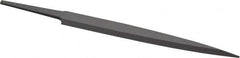 Grobet - 4" Standard Precision Swiss Pattern Barrette File - Double Cut, 1/2" Width Diam x 1/8" Thick, With Tang - Exact Tooling