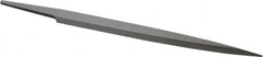 Grobet - 6" Standard Precision Swiss Pattern Barrette File - Double Cut, 23/32" Width Diam x 5/32" Thick, With Tang - Exact Tooling