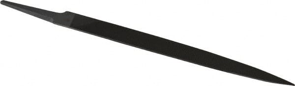 Grobet - 8" Standard Precision Swiss Pattern Barrette File - Double Cut, 7/8" Width Diam x 13/64" Thick, With Tang - Exact Tooling