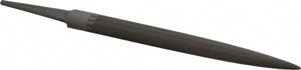 Grobet - 6" Standard Precision Swiss Pattern Crossing File - Double Cut, 19/32" Width Diam x 3/16" Thick, With Tang - Exact Tooling
