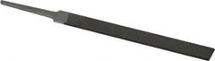 Grobet - 4" Standard Precision Swiss Pattern Equalling File - Double Cut, 13/32" Width Diam x 5/64" Thick, With Tang - Exact Tooling