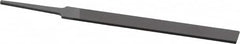 Grobet - 4" Standard Precision Swiss Pattern Equalling File - Double Cut, 13/32" Width Diam x 5/64" Thick, With Tang - Exact Tooling