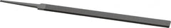 Grobet - 6" Standard Precision Swiss Pattern Equalling File - Double Cut, 1/2" Width Diam x 7/64" Thick, With Tang - Exact Tooling