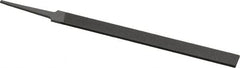 Grobet - 6" Standard Precision Swiss Pattern Equalling File - Double Cut, 1/2" Width Diam x 7/64" Thick, With Tang - Exact Tooling