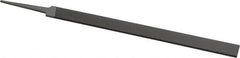 Grobet - 8" Standard Precision Swiss Pattern Equalling File - Double Cut, 21/32" Width Diam x 1/8" Thick, With Tang - Exact Tooling